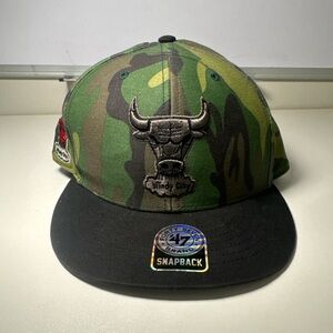 ‘47 Brand Chicago Bulls Windy City Snapback Hat Cap Hardwood Classics Camo